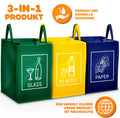  TRESKO 3er Set Recycling Englisch Müll Sortiertaschen Mülltrennsystem Mülleimer Mülltrenner Trennsystem Abfalltrennsystem