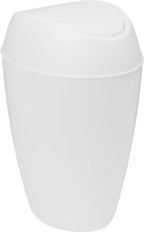  Umbra Twirla Abfalleimer Mit Schwingdeckel, Kosmetikeimer, Papierkorb, Recylingeimer, Weiß, PP, 9 L, 1012978-661