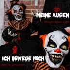  Outsunny 1,7m Halloween Dekoration Horror-Clown Mit Spezialeffekten Und Soundfunktion Rote Augen Mit Leuchtern Gruselige Clown
