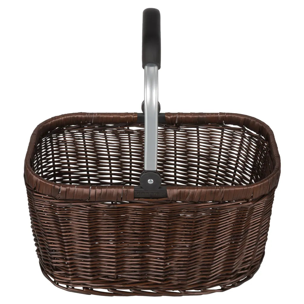  Einkaufskorb Geflochtene Weide 22 L Dunkelbraun Alurahmen - Braun