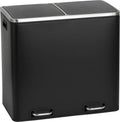  SVITA TM2X15 Treteimer 30 Liter 2x15L Schwarz Abfalleimer Mülleimer Mülltrennung Stahl