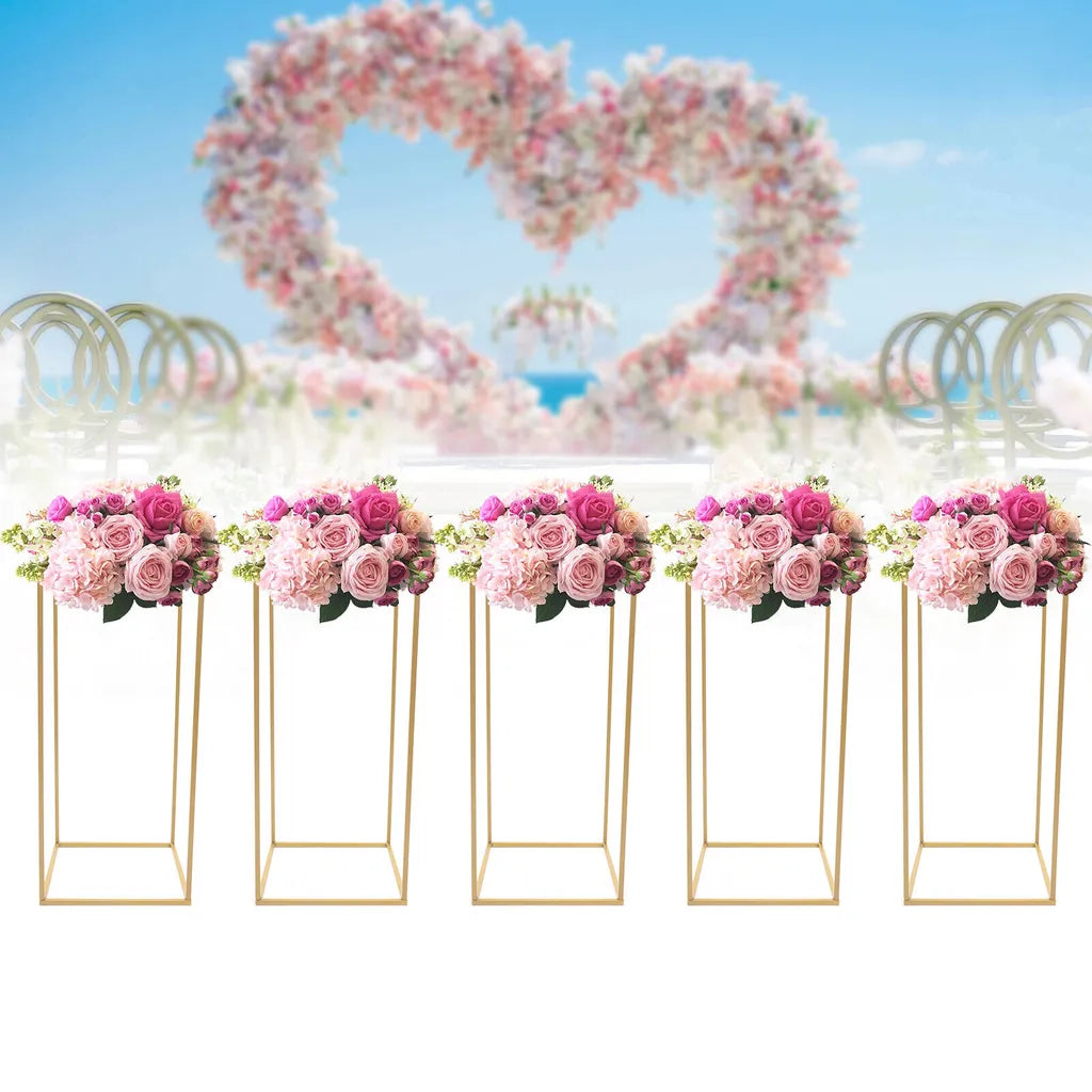  5 Er Set Blumenständer Metall Blumentopf Ständer Blumensäule Gold 60cm Für Hochzeitsdekoratio, Party