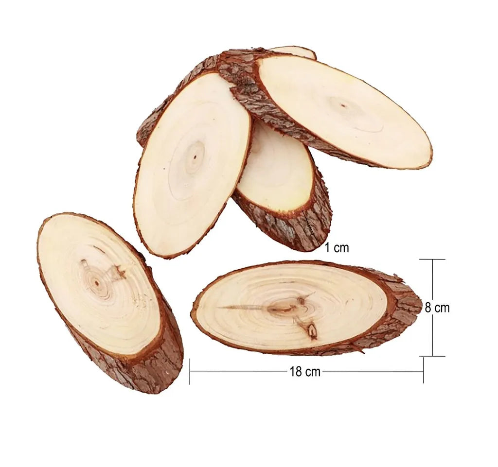  Holzscheiben Oval Namensschild Zum Beschriften Hochzeit, 12 Stück