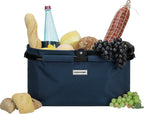  Anndora Einkaufskorb - Henkelkorb Blau Hahnentritt48 Cm Breit - Hahnentritt