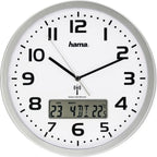  Hama Funkuhr Extra 00186333 Datum Temperatur Silber
