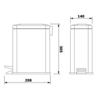  SIMPLE LINE Abfalleimer Rechteckig 5l, Polierter Edelstahl