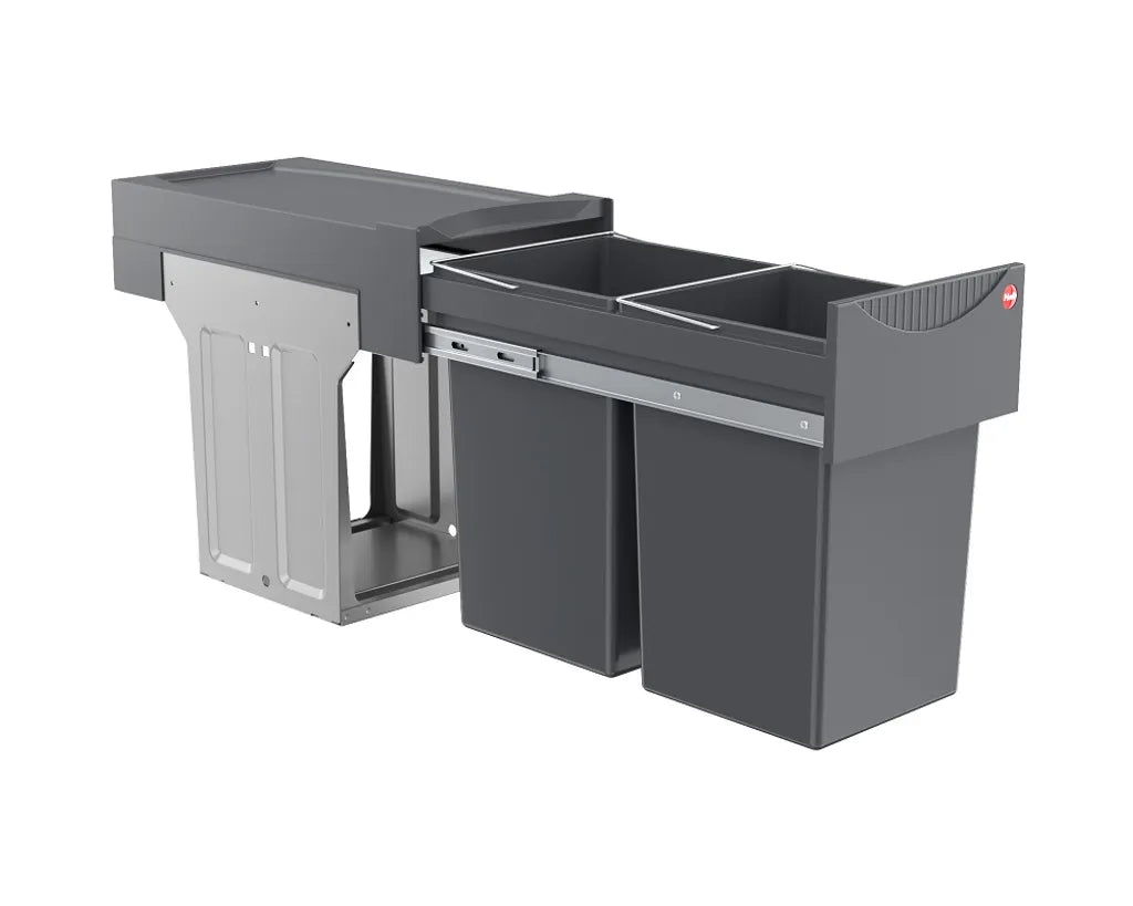  Hailo Abfallsammler 366610 Tandem 2x 15 L PlusFilter Mülleimer Abfalltrennsystem