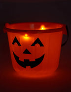  LED Halloween Kürbis Eimer Für Süßigkeiten Orange-schwarz