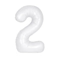 Unique XL Folienballon Weiss Zahl 2
