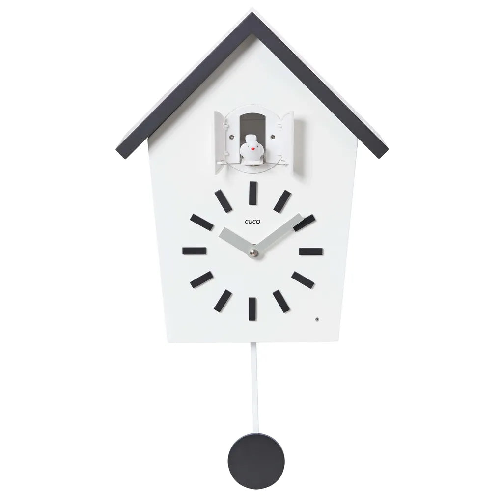  Cuco Clock Kuckucksuhr BAUERNHAUS Mit Pendel Wanduhr Moderne Kuckucksuhr Pendeluhr 28,3 × 22,8 × 10,4cm - Schwarz