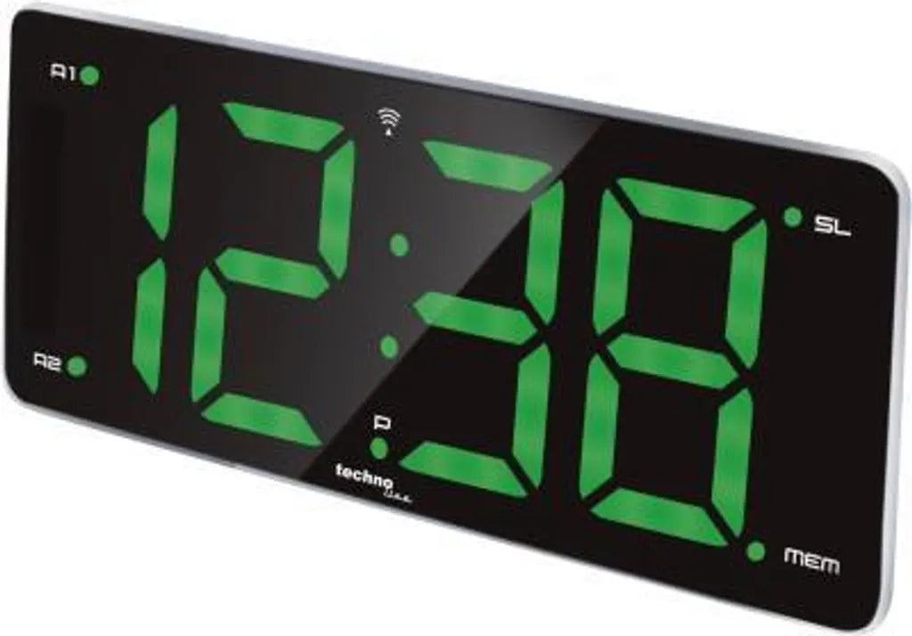  Technoline WT 486 Schwarz-Silber, Radiowecker, Funk, LED Ziffern, Sleep-Timer
