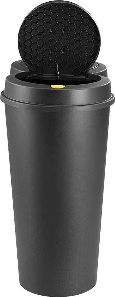  Deuba Mülleimer 50 L Duo 2fach Trennsystem 2x25L Druckknopf-Automatik Küche Abfalleimer Müllbehälter Mülltrennung Büro, Farbe:schwarz - Black - Noir