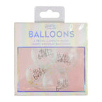 Ginger Ray Luftballons Happy Birthday Mit Konfetti Deko 5 Stück Transparent-bunt 30cm
