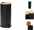  Mülleimer Schwarz, 30 L, Metall