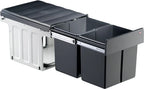  WESCO Einbau-Abfallsammler Double Master 40 DT - Silber/ Anthrazit, 32 Liter, Vollauszug