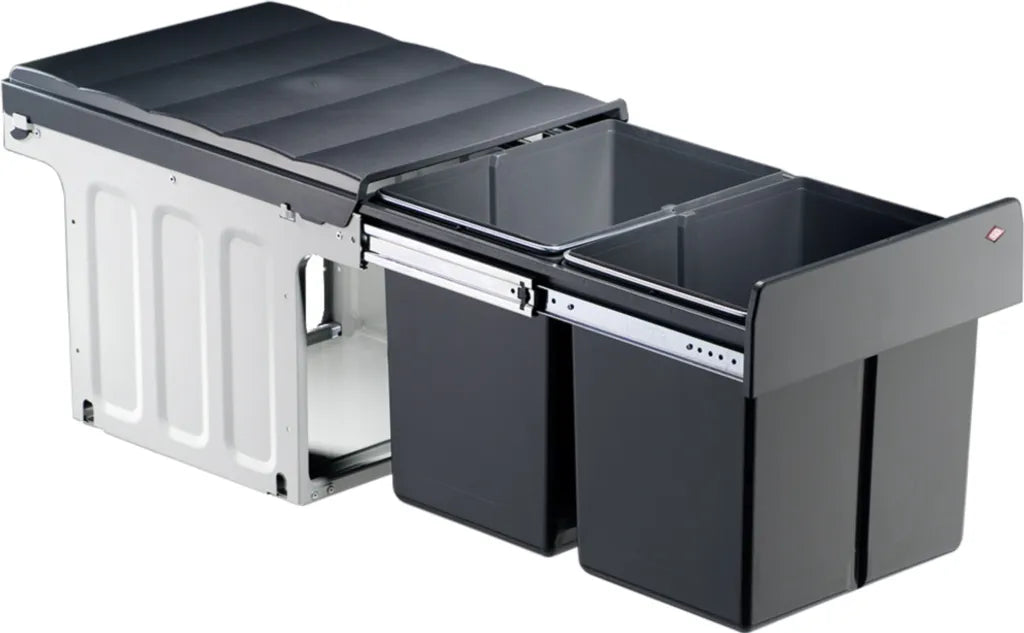  WESCO Einbau-Abfallsammler Double Master 40 DT - Silber/ Anthrazit, 32 Liter, Vollauszug