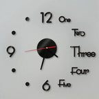  20Zoll 3D Wanduhr DIY Acryl Aufkleber Stille Uhr Wanduhren Wandtattoos Heim Büro Dekoration（Schwarz）