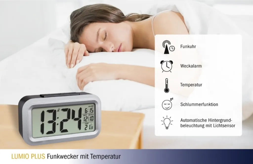  TFA Dostmann Lumio . Radiowecker, Kunststoff, Schwarz