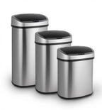 Mascot UMUZI CLEANING 38L Mülleimer Mit Automatischem Sensor, Silberner Mülleimer Für Küchenabfälle, Abfalleimer Mit Hand Bewegungssensor Aus Metall & Edelstahl