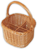  KORBVERSAND Flaschenkorb Für 4 Flaschen - 39x30x38 Cm - Sehr Stabil - Flaschenträger Flaschenhalter Einkaufskorb Weinkorb Bierkorb Weidenkorb