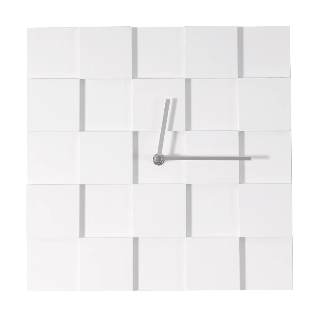  DESIGN WANDUHR 3D PLATES | 30cm Quadratische Küchenuhr Moderne Wanduhr