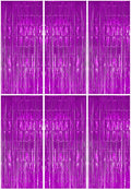  6x Lametta Vorhang - Pink - 91x244 Cm
