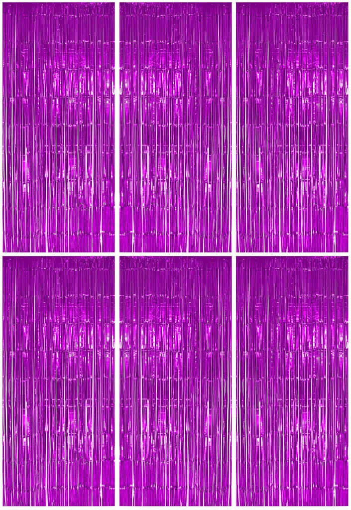 6x Lametta Vorhang - Pink - 91x244 Cm