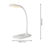  MAXXMEE LED-Tischleuchte Mit Wireless Charging - 3 Farbtemperaturen LED Tischleuchte Tischlampe Lampe USB Leuchte Wireless Touchfunktion Leselampe