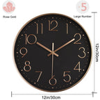  Wanduhr,30 Cm Silent Geräuschlos Wanduhr Quarz Batteriebetrieben Mit ABS-Rahmen HD-Glasabdeckung Für Kinder/Wohnzimmer/Schlafzimmer/Küche/Büro/Dekoration