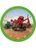  JOY TOY Möbel Dinotrux Wanduhr, 24 Cm Wanduhren Wanddeko Uhr Wecker Alarm Uhrzeit Weckfunktion Alarmfunktion Zeit Uhrzeit Uhr Verschlafen Kinderwecker Clock
