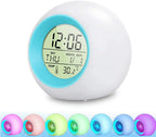  Digitaler Wecker Kinder, LED Kinderwecker 7 Farben Nachtlicht Lichtwecker Schlummerfunktion Für Mädchen Jungen