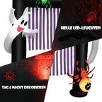  COSTWAY LED Aufblasbarer Halloween-Torbogen 223cm, Festliche Halloween-Dekoration Mit 2 Geistern & 2 Spinnen, Inkl. Wasserdichtem Gebläse, Für Die Veranda, Garten