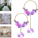  2 Stück 60cm Ballonständer Set 45-90cm Höhenverstellbar Metall Ballonhalter Säulenbogen Hochzeitsfeier Blumen Rahmen (gold) Für Party Hintergrund Dekoration