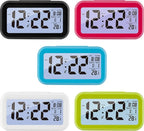  LED Wecker Digital Alarmwecker Uhr Kalender Beleuchtet Schlummerfunktion Alarm (Schwarz)