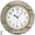  AMS 5569 Wanduhr Funk Funkwanduhr Analog Rund Holz-Gehäuse Mit Stein-Auflage