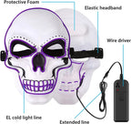  Purge-Maske, Halloween-Maske, LED-Scary-Maske Im Dunkeln, Halloween Purge Maske Für Kostümspiele, Cosplays, Festivals Und Partys,Violett