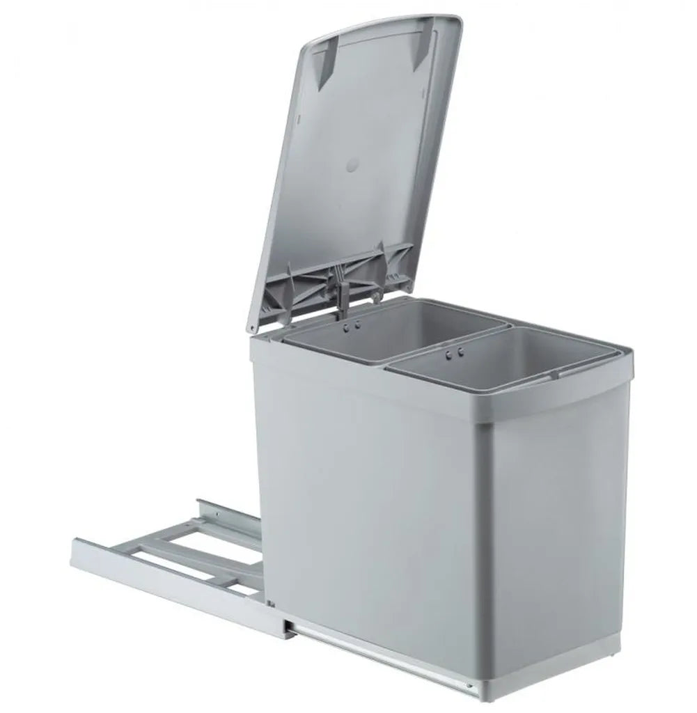  Wesco Basic-2 Abfalleimer 2 X 7,5L Vollauszug 30-er Küchenschrank Mülleimer 40637