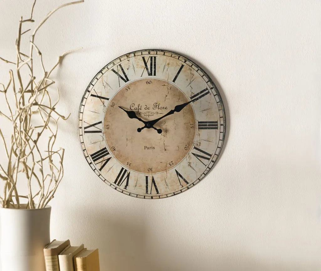 Wanduhr Café De Flore, Maße Ø 34 X 4 Cm