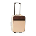  Reisekoffer Trolley Reisetasche Stoffkoffer 45,5 X 35 X 14 Cm Rollkoffer Gepäck Creme Braun Koffer Handgepäck Einkaufstrolley
