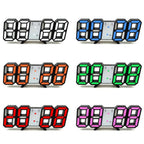  Weiß 3D LED Digital Alarmuhr Schreibtisch Uhr Wecker