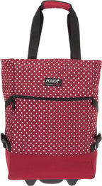  Einkaufstrolley Trolley Punta Wheel Einkaufsroller Einkaufswagen Shoppingtrolley Shopper EInkaufskorb Mit Rollen Und Gurten Trolly 10008-0220 Red Dots Punkte Rot + Bagboom Thermo TK Tasche