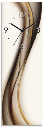  ARTland Glas Wanduhr Quarzuhr - Schwarzer Zeiger Welle Größe: 20x60 Cm