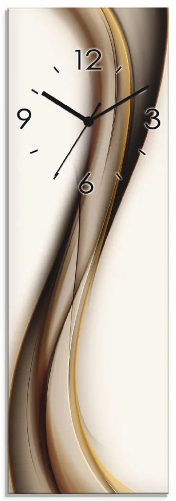  ARTland Glas Wanduhr Quarzuhr - Schwarzer Zeiger Welle Größe: 20x60 Cm