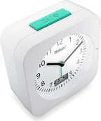  Mebus Funk-Wecker Mit Thermometer / Datumsanzeige, Schlummerfunktion, Großes Display/ Quadratisch / Hintergrundbeleuchtung / Farbe: Weiß / Modell: 25610