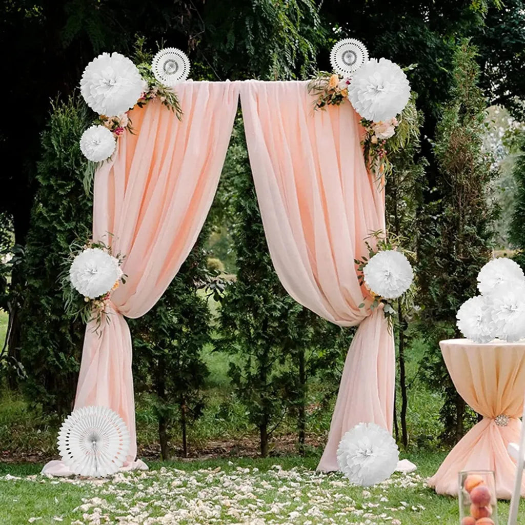  18x Weiß Deko Seidenpapier Pompoms, Papier Blumen Poms Papier, Hochzeitsdeko, Vintage Laternen, Kommunion Deko Zum Geburtstag
