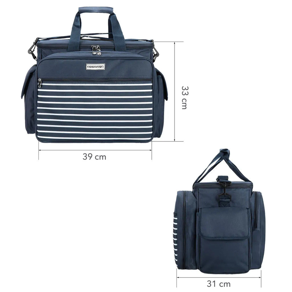 Picknicktasche Kalt Warm Isolierung 4 Personen 32 Teile Zubehör - Maritim