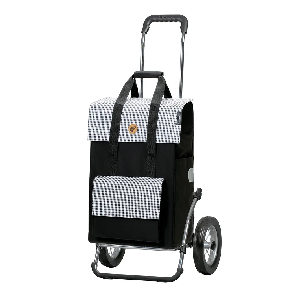  Andersen Einkaufstrolley Royal Klappbar Mit Metallspeichenrad Ø 25 Cm Und 54 Liter Einkaufstasche Milla Schwarz