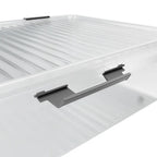  Deuba Aufbewahrungsbox Deckel Stapelbar Transparent Rollen Kunststoff BPA Frei Wohnzimmer Schlafzimmer Kinderzimmer 60L/30L, Volumen:30L