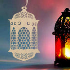  4 Stücke Holz Anhänger Ornament Ramadan Mubarak Eid Kareem Dekoration Mond Sterne Wind Licht Form Anhänger Ornament Für Ramadan Dekorationen