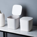  Mini Desktop Mülleimer Mit Deckel Clamshell Papierkorb Lagereimer Abfalleimer Weiß